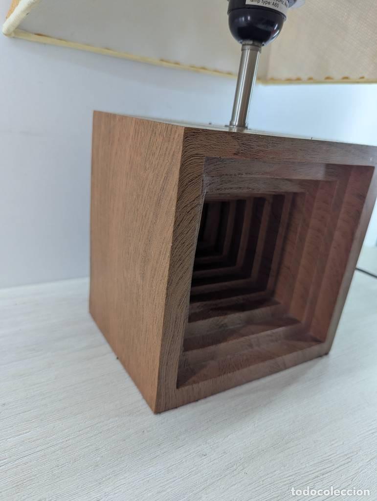 Vintage: L&Aacute;MPARA T&Uacute;NEL DE MADERA - Foto 6