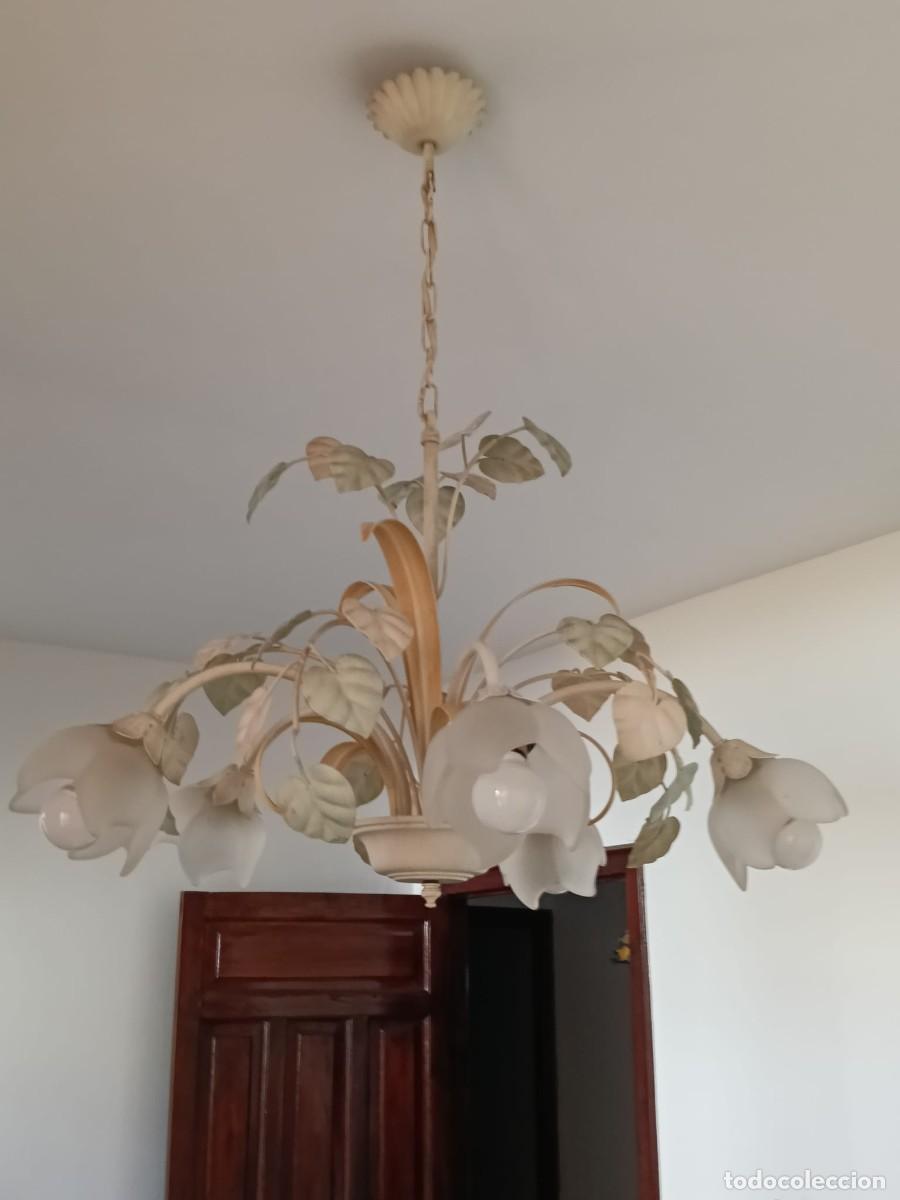 Vintage: L&aacute;mpara con motivos florales - Foto 3