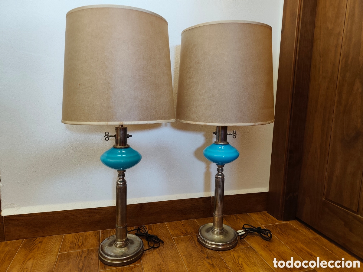 Vintage: Pareja de l&aacute;mparas de sobremesa vintage marca MA (Casquillos Simon / Salcedo)