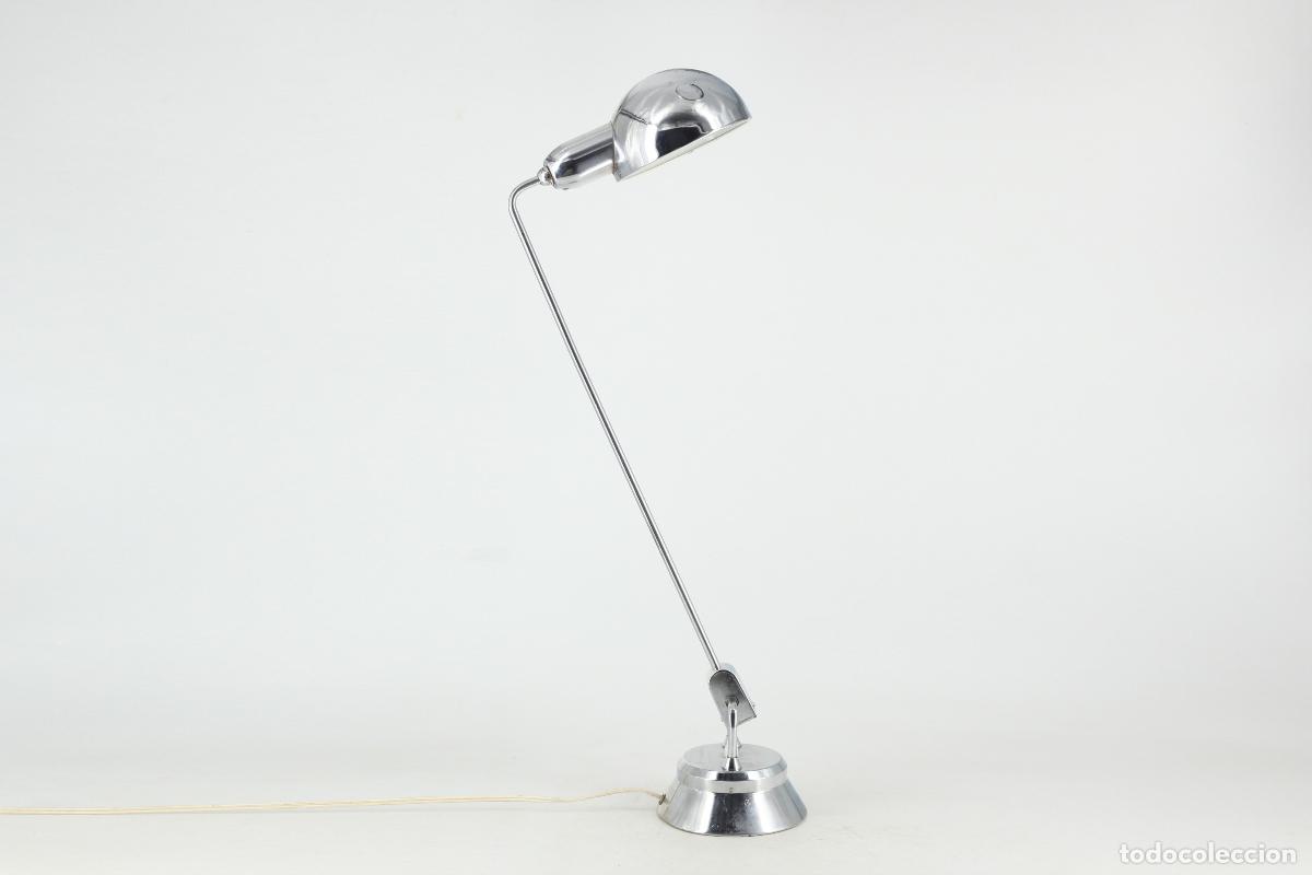 Vintage: lampara sobremesa Jumo 605 vintage Charlotte Perriand cromado modernista art deco Francia 60's