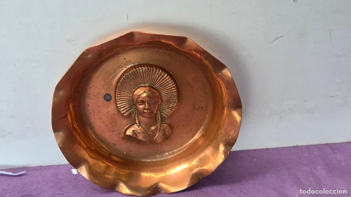 Vintage: plato de cobre con cristo