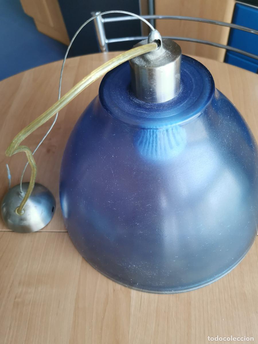 Vintage: L&aacute;mpara de techo cristal azul