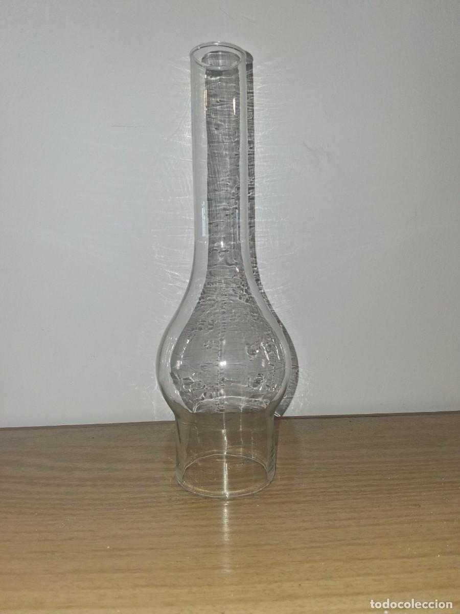 Vintage: Tulipa de cristal transparente para candil quinque l&aacute;mpara de aceite
