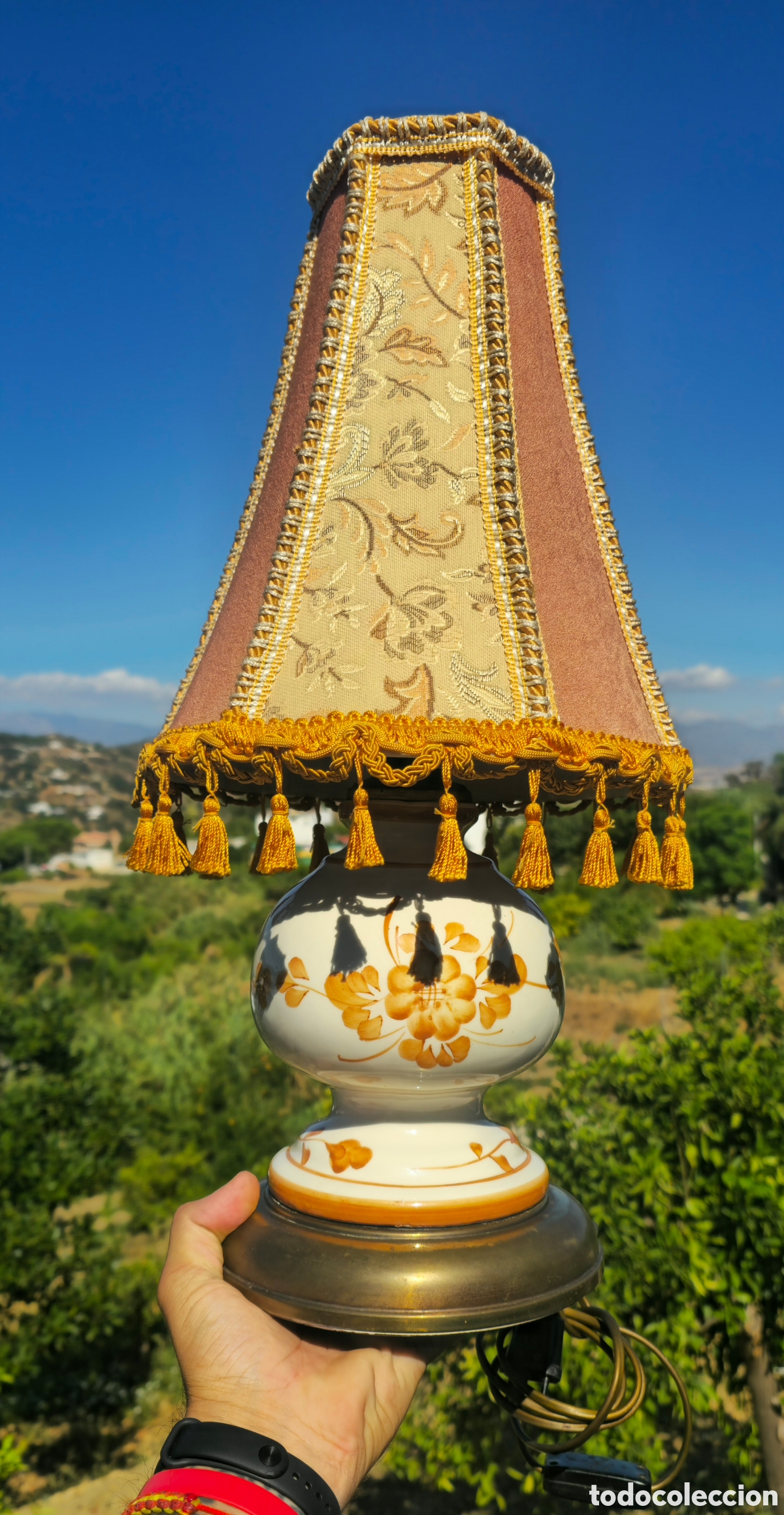 Vintage: Lampara ceramica y metal