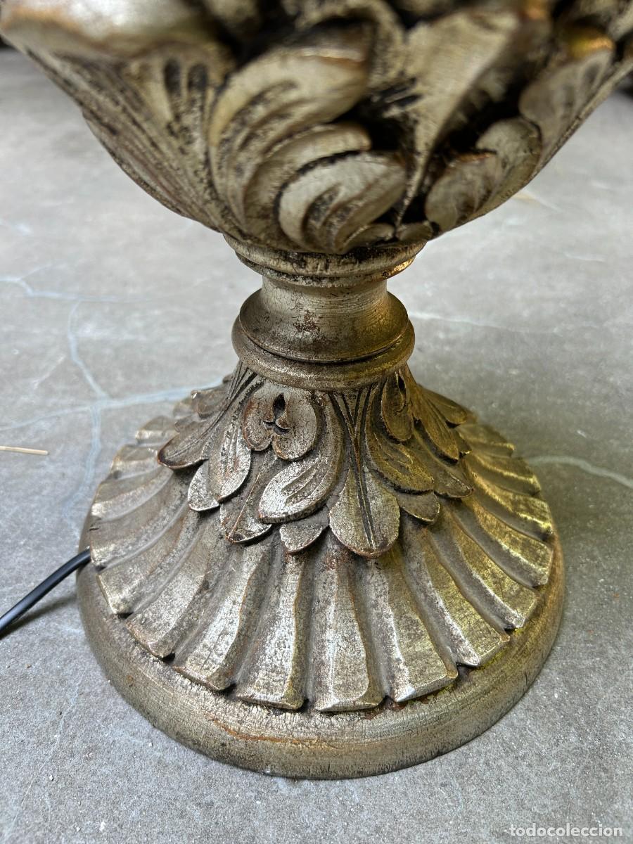 Vintage: Pie l&aacute;mpara de mesa acabado en pan de plata - Foto 6