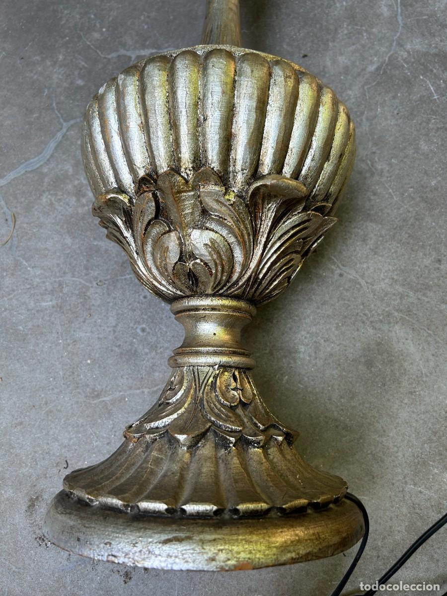 Vintage: Pie l&aacute;mpara de mesa acabado en pan de plata - Foto 8