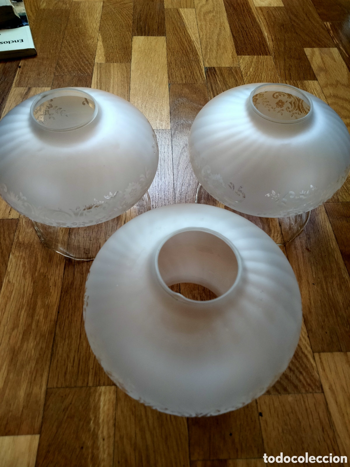 Vintage: Tres tulipas de l&aacute;mpara