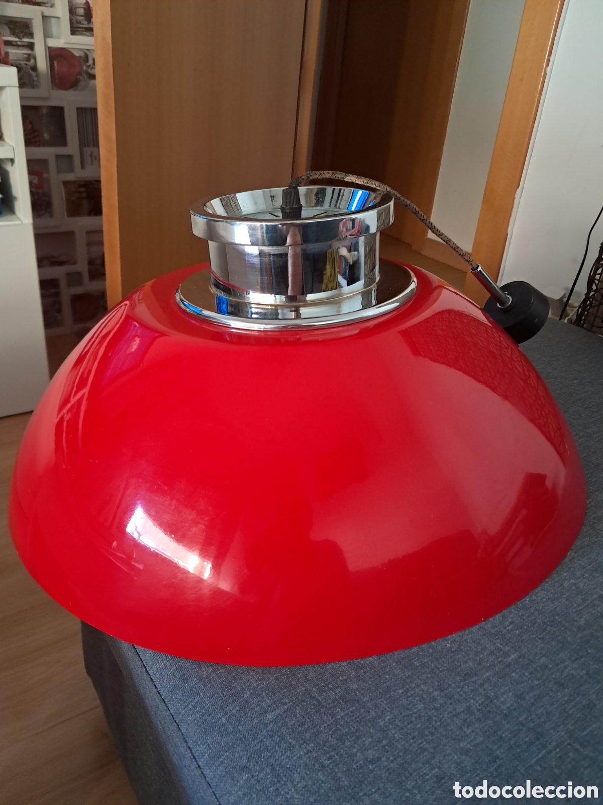 Vintage: LAMPARA VINTAGE A&Ntilde;OS 60/70 SPACE AGE. METAL-PL&Aacute;STICO ROJO.