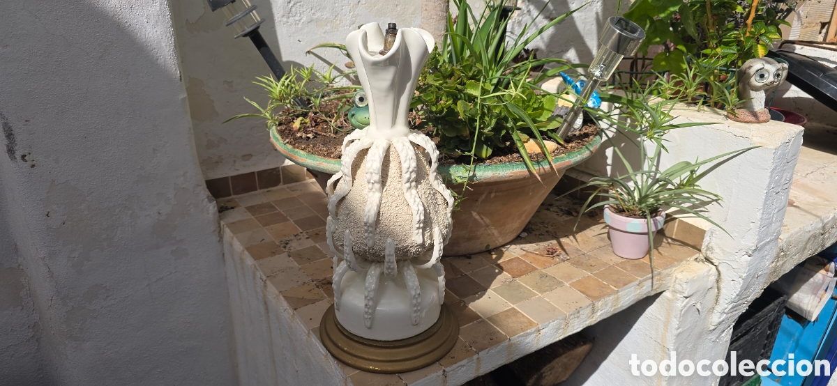 Vintage: LAMPARA DE MANISES . ETIQUETA CERAMICAS BONDIA. CUART DE POBLET. VALENCIA . 40 cm aprox.