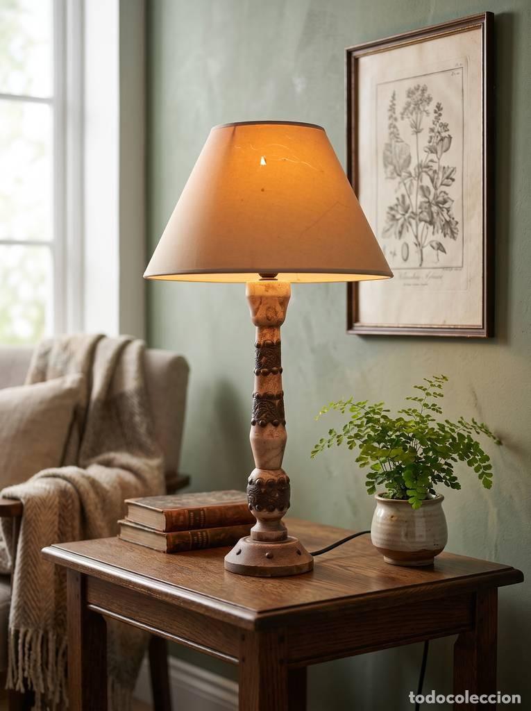 Vintage: L&Aacute;MPARA ALARGADA DE MADERA