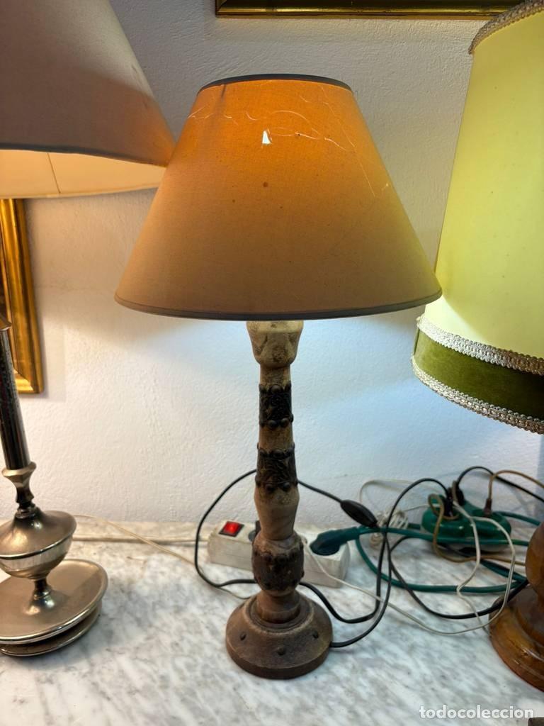Vintage: L&Aacute;MPARA ALARGADA DE MADERA - Foto 2