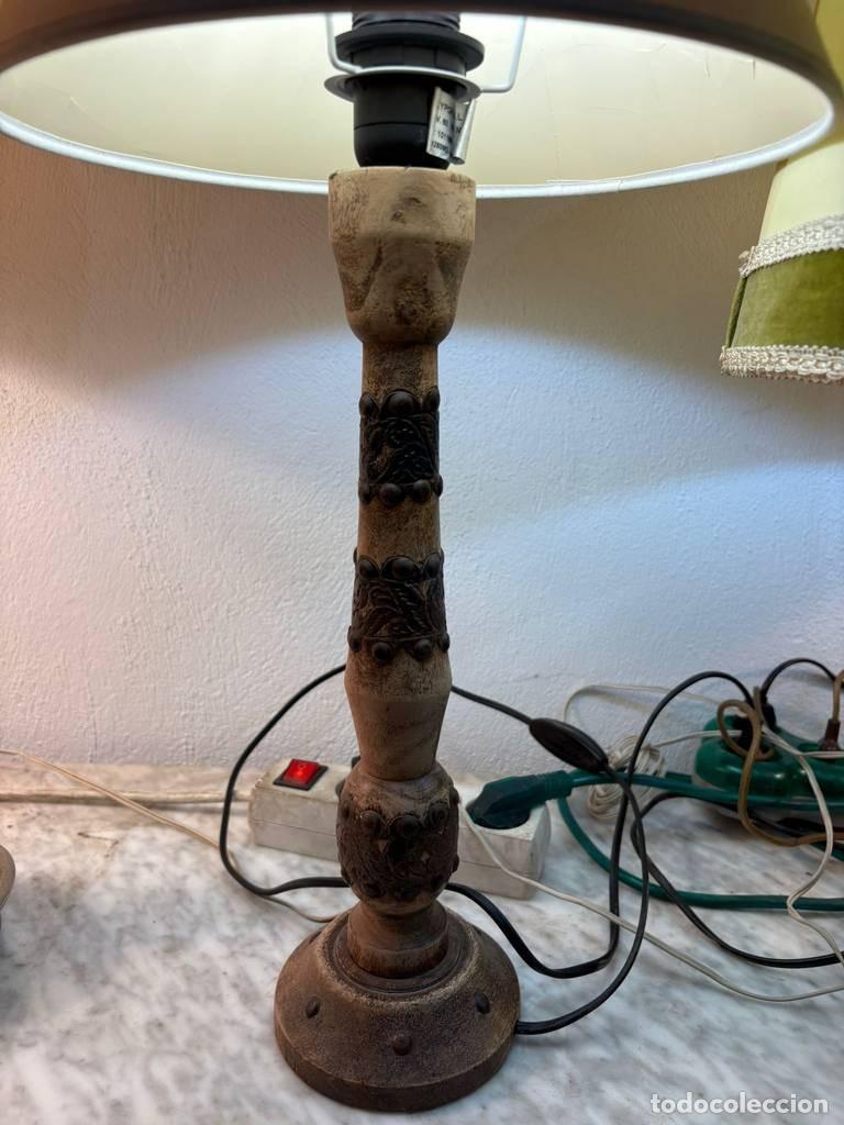 Vintage: L&Aacute;MPARA ALARGADA DE MADERA - Foto 5