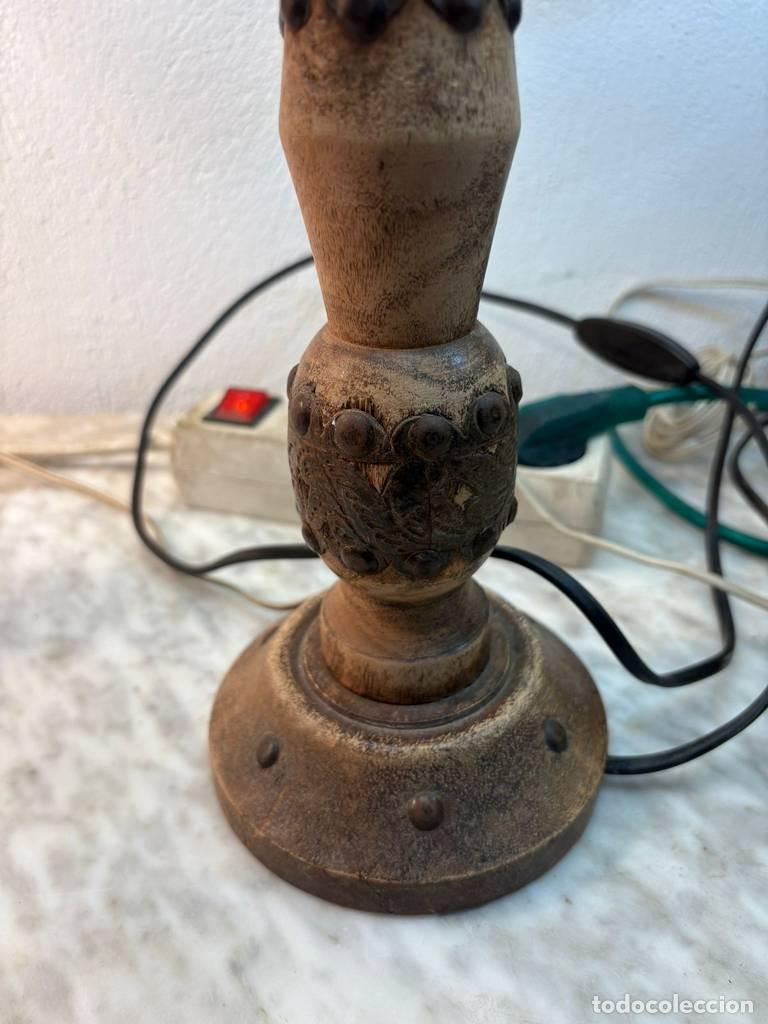 Vintage: L&Aacute;MPARA ALARGADA DE MADERA - Foto 6