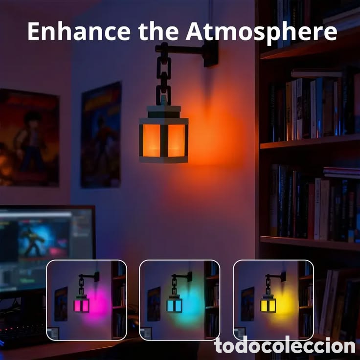 Vintage: L&aacute;mpara Minecraft luz led - Foto 3