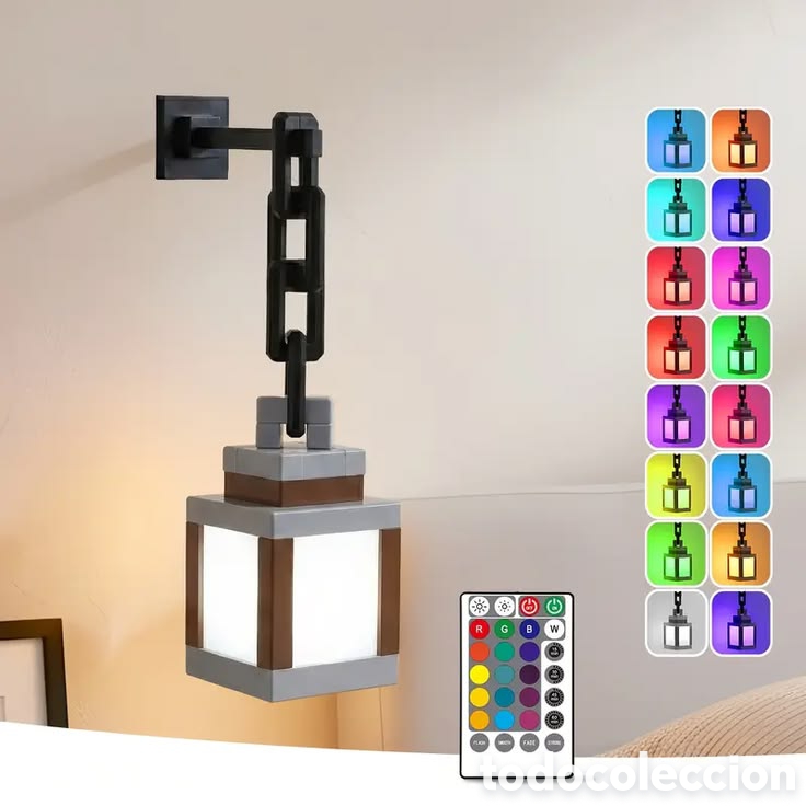 Vintage: L&aacute;mpara Minecraft luz led