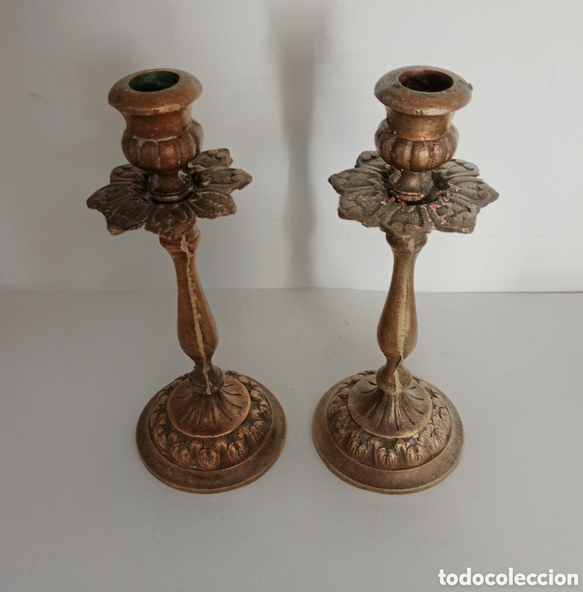 Vintage: PAREJA CANDELABROS PEQUE&Ntilde;OS DECORATIVOS