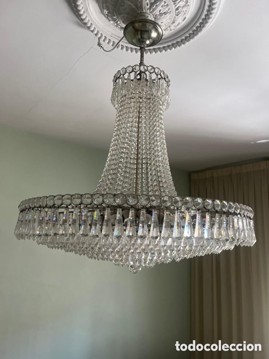 Vintage: L&aacute;mpara techo de cristal - Foto 2