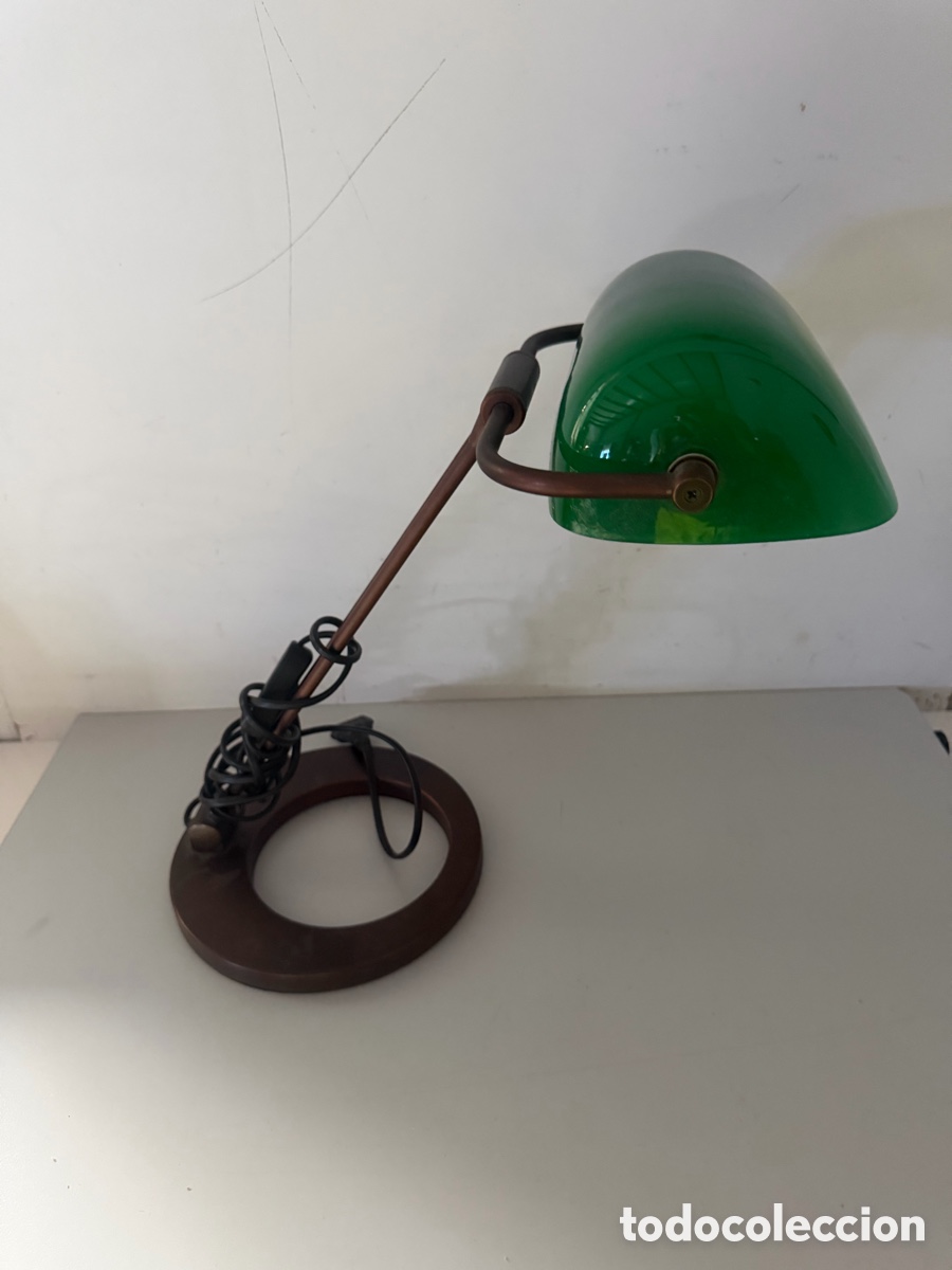 Vintage: L&aacute;mpara de mesa de banquero
