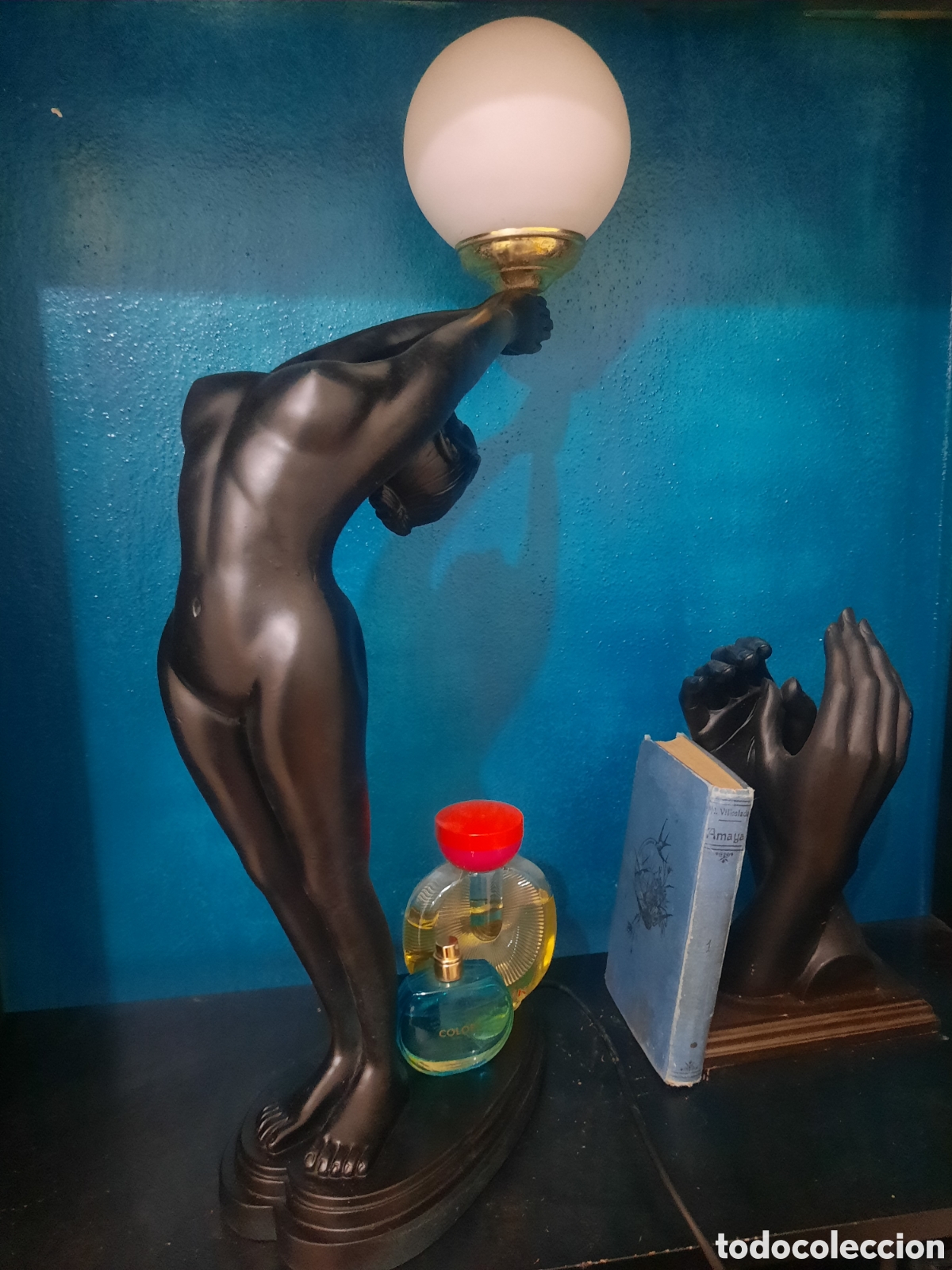 Vintage: L&aacute;mpara Sobremesa Inspiraci&oacute;n Art Deco 1980