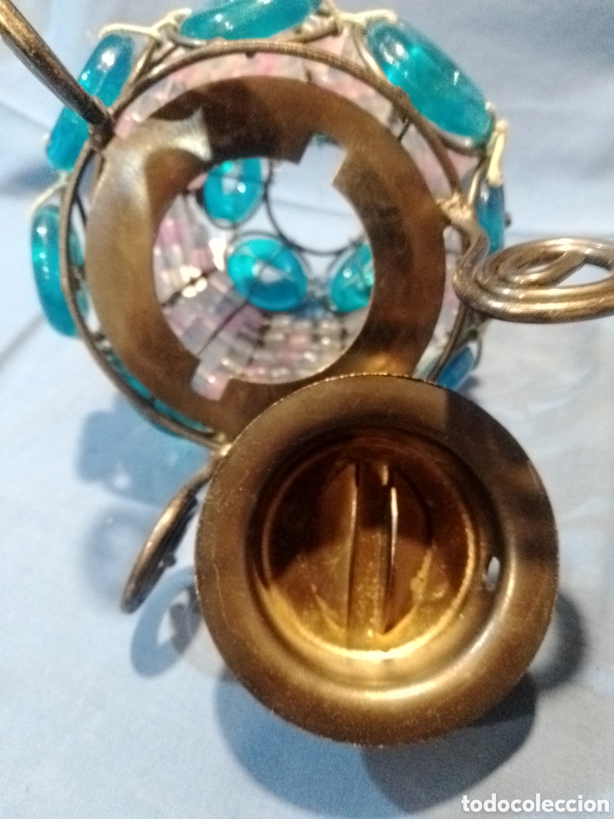 Vintage: Portavelas metal y abalorios - Foto 5