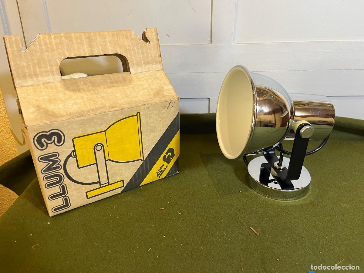 Vintage: Foco orientable FASE LLUM 3 cromado con caja original J. Feliu de la Pe&ntilde;a S.A. aplique techo pared v