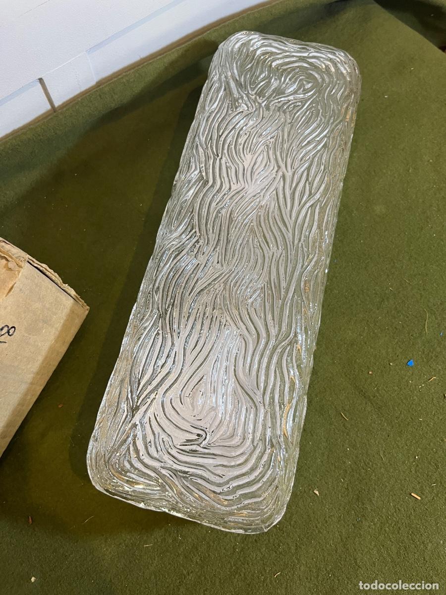 Vintage: Aplique de pared vintage cristal Ice Glass rectangular 2 luces E14 estilo Limburg Kalmar a&ntilde;os 70 ba&ntilde;