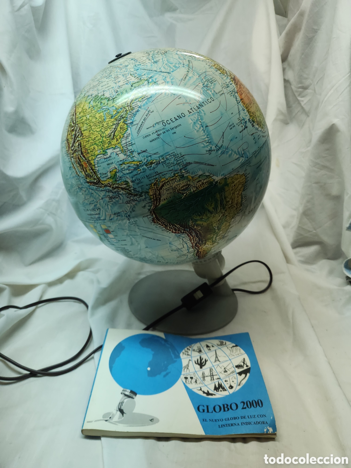 Vintage: GLOBO TERRAQUEO SCAN GLOBE. A&Ntilde;O 1973. BOLA MUNDO. CON LUZ Y PUNTERO FUNCIONANDO
