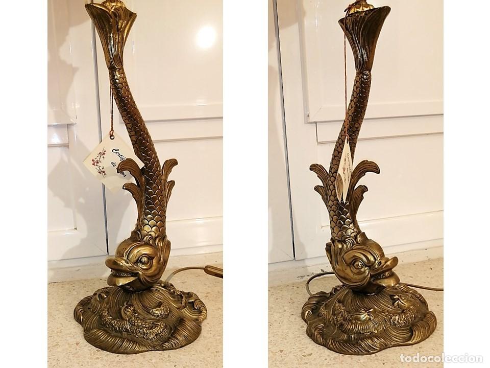 Vintage: L&Aacute;MPARA PISCIS DE SOBREMESA - Foto 2