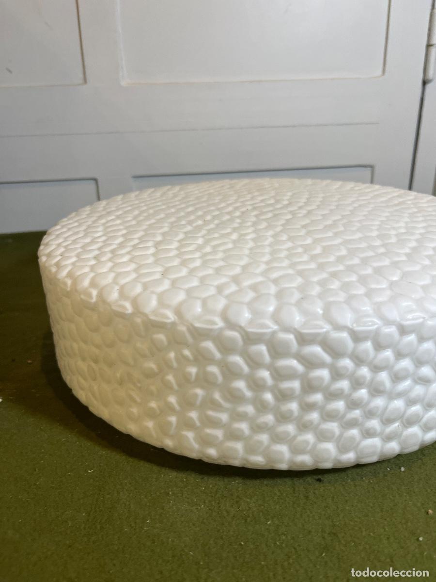Vintage: Plaf&oacute;n vintage cristal rugoso blanco &Oslash;30 cm con caja original CARPI &ndash; L&aacute;mpara de techo a&ntilde;os 70-80