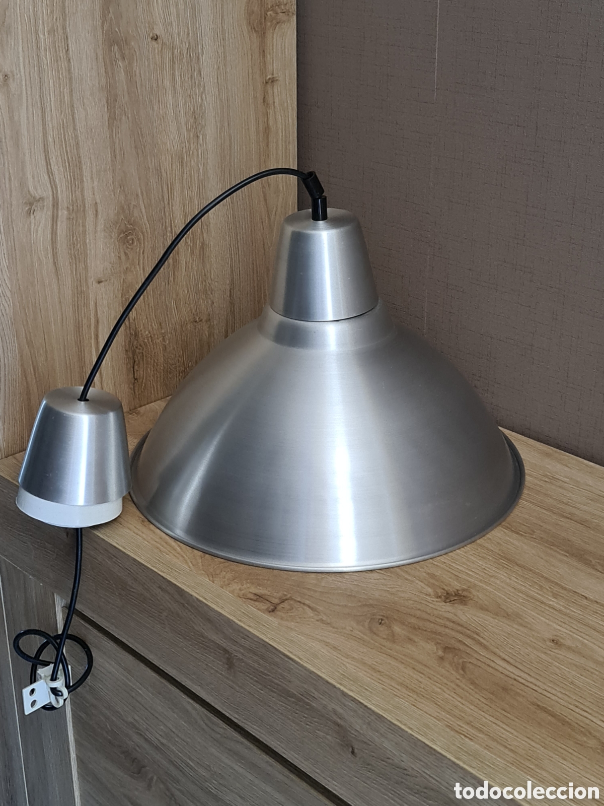 Vintage: Lampara colgante de aluminio