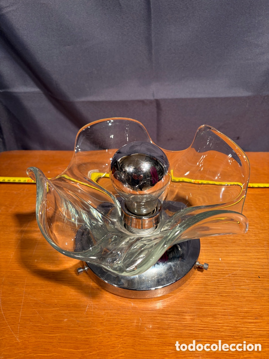 Vintage: Lampara mesa Peill & Putzler futura wave cristal vintage Alemania a&ntilde;os 70