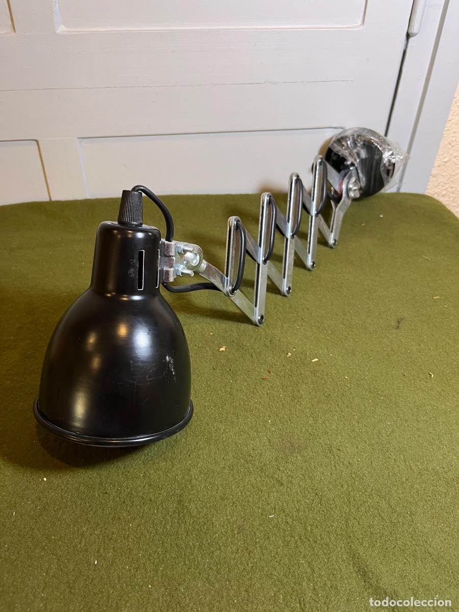 Vintage: Antiguo aplique de pared extensible de tijera Metal&uacute;rgica Cervera &ndash; L&aacute;mpara industrial vintage &ndash; Bar