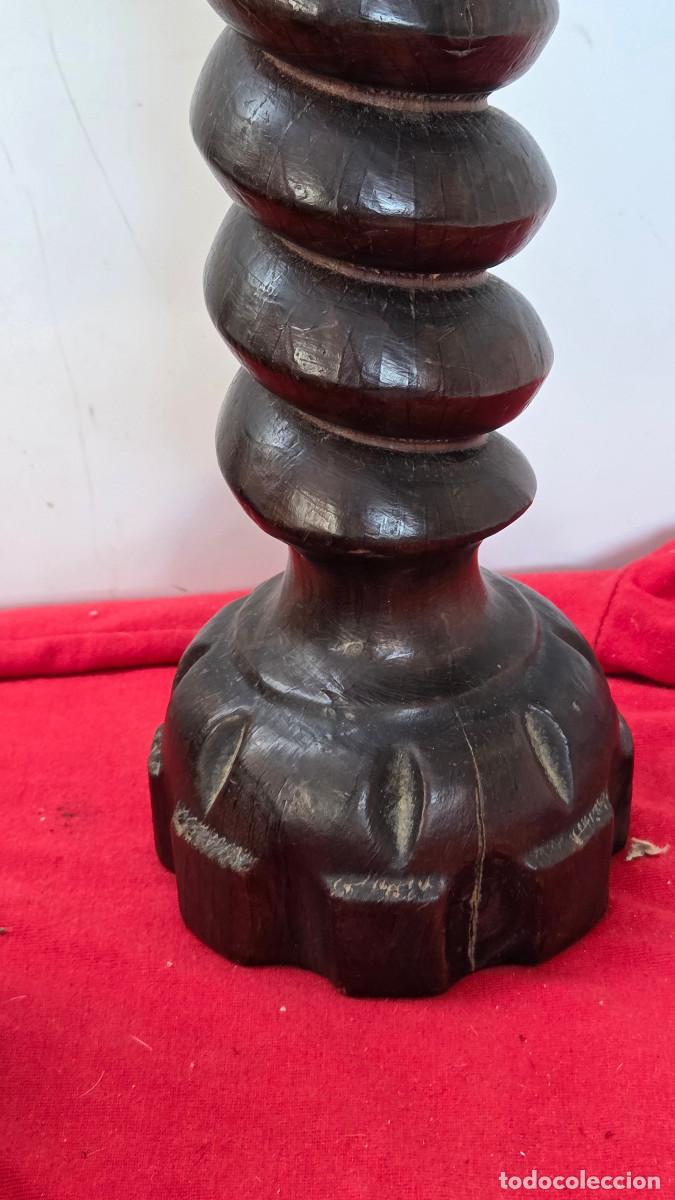 Vintage: candelabro de madera torneado - Foto 2