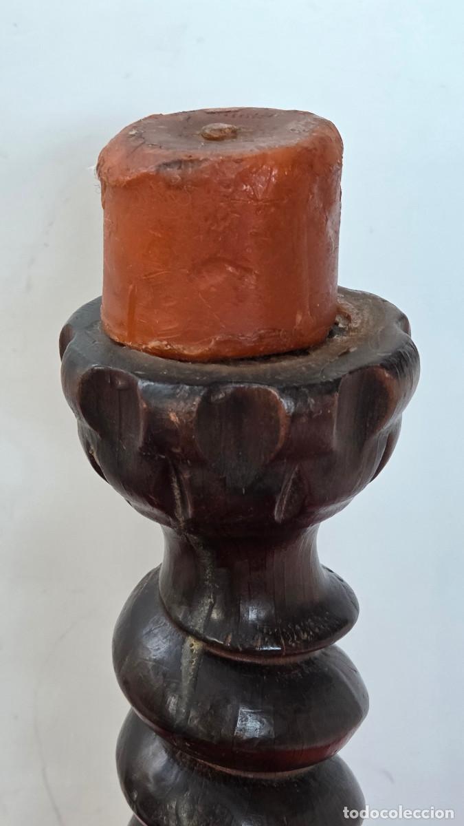 Vintage: candelabro de madera torneado - Foto 3