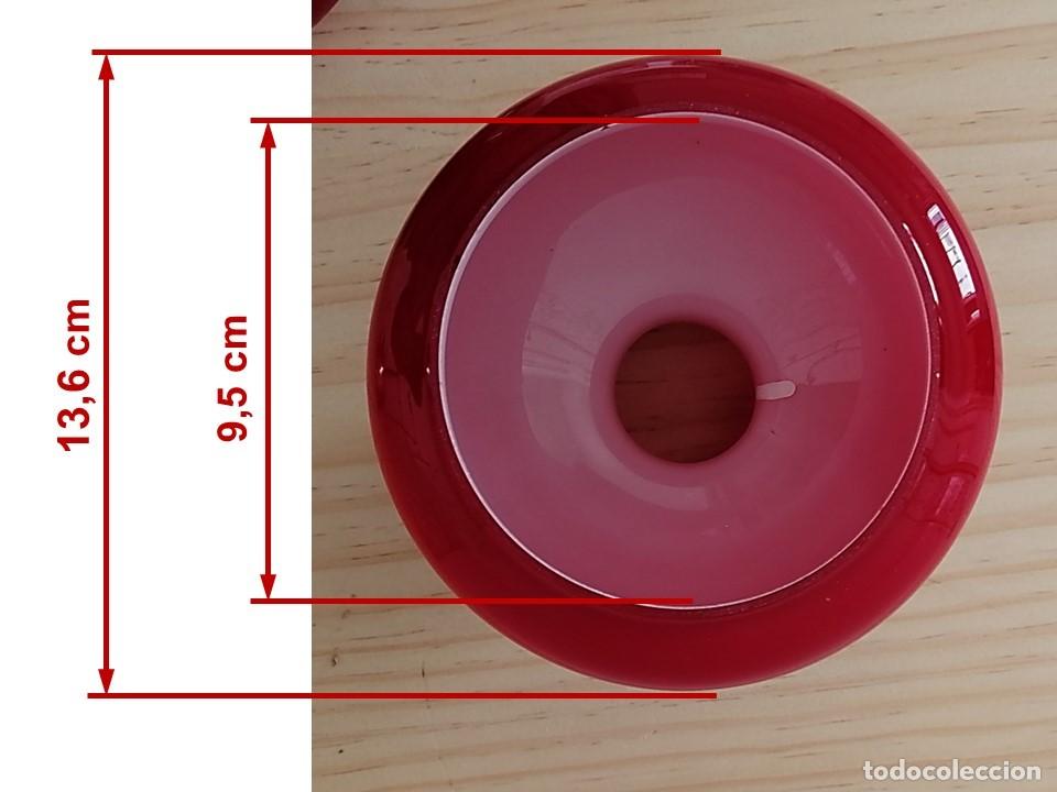 Vintage: DOS TULIPAS DE OPALINA ROJA - Foto 4