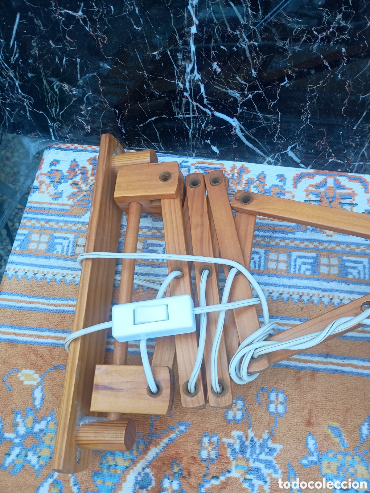 Vintage: L&aacute;mpara flexo madera - Foto 2