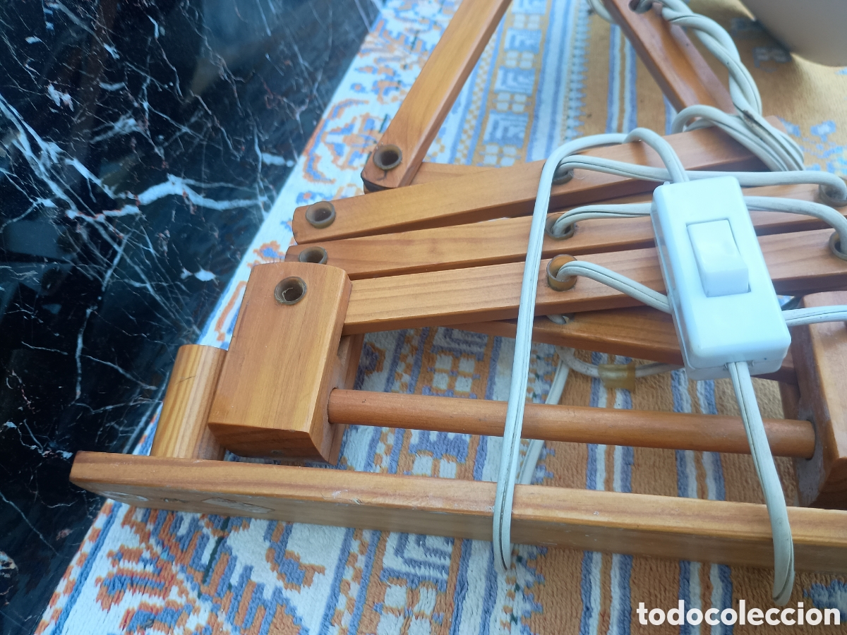 Vintage: L&aacute;mpara flexo madera - Foto 4