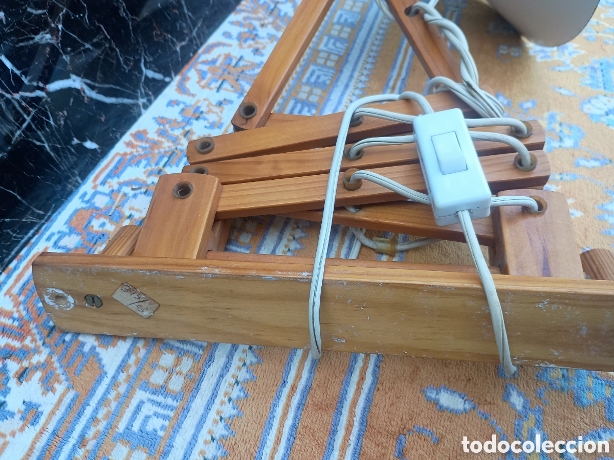 Vintage: L&aacute;mpara flexo madera - Foto 5