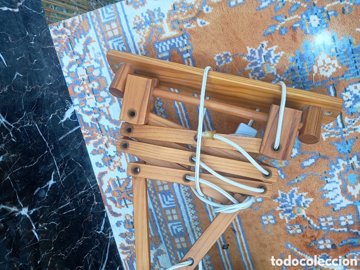 Vintage: L&aacute;mpara flexo madera - Foto 6