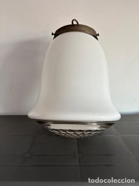 Vintage: LAMPARA ART D&Eacute;CO OPALINA BLANCA - Foto 1