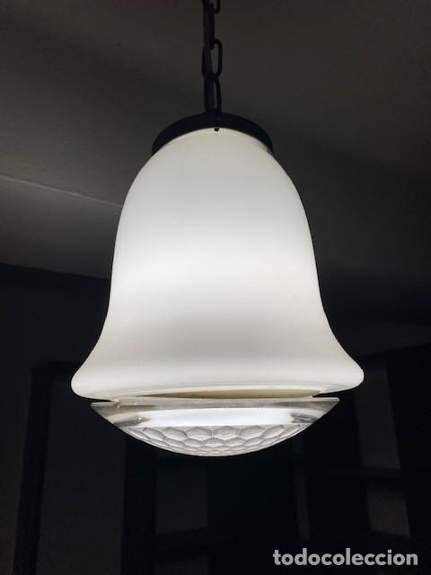 Vintage: LAMPARA ART D&Eacute;CO OPALINA BLANCA - Foto 5