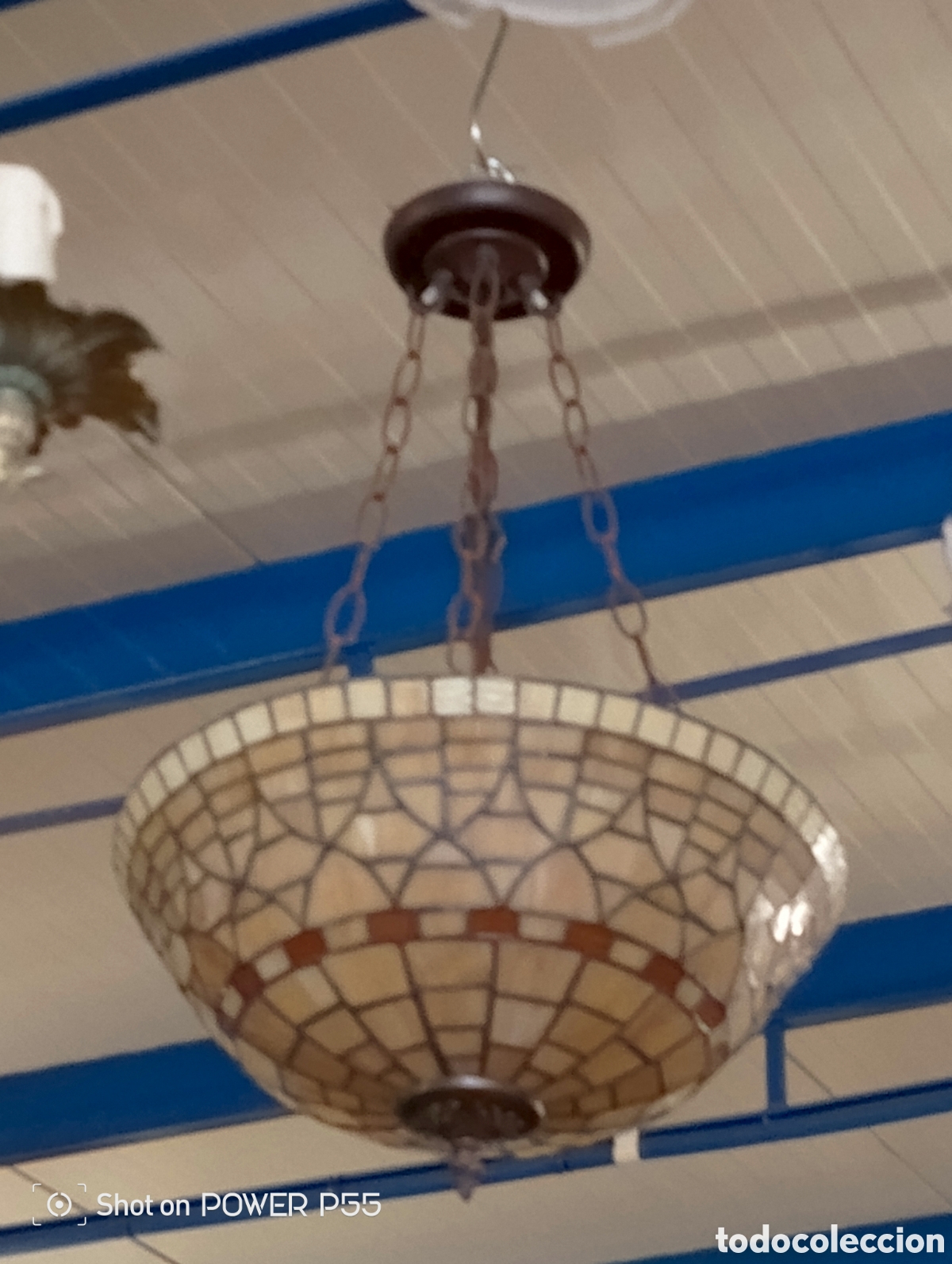 Vintage: L&aacute;mpara de techo tipo tiffany - Foto 2
