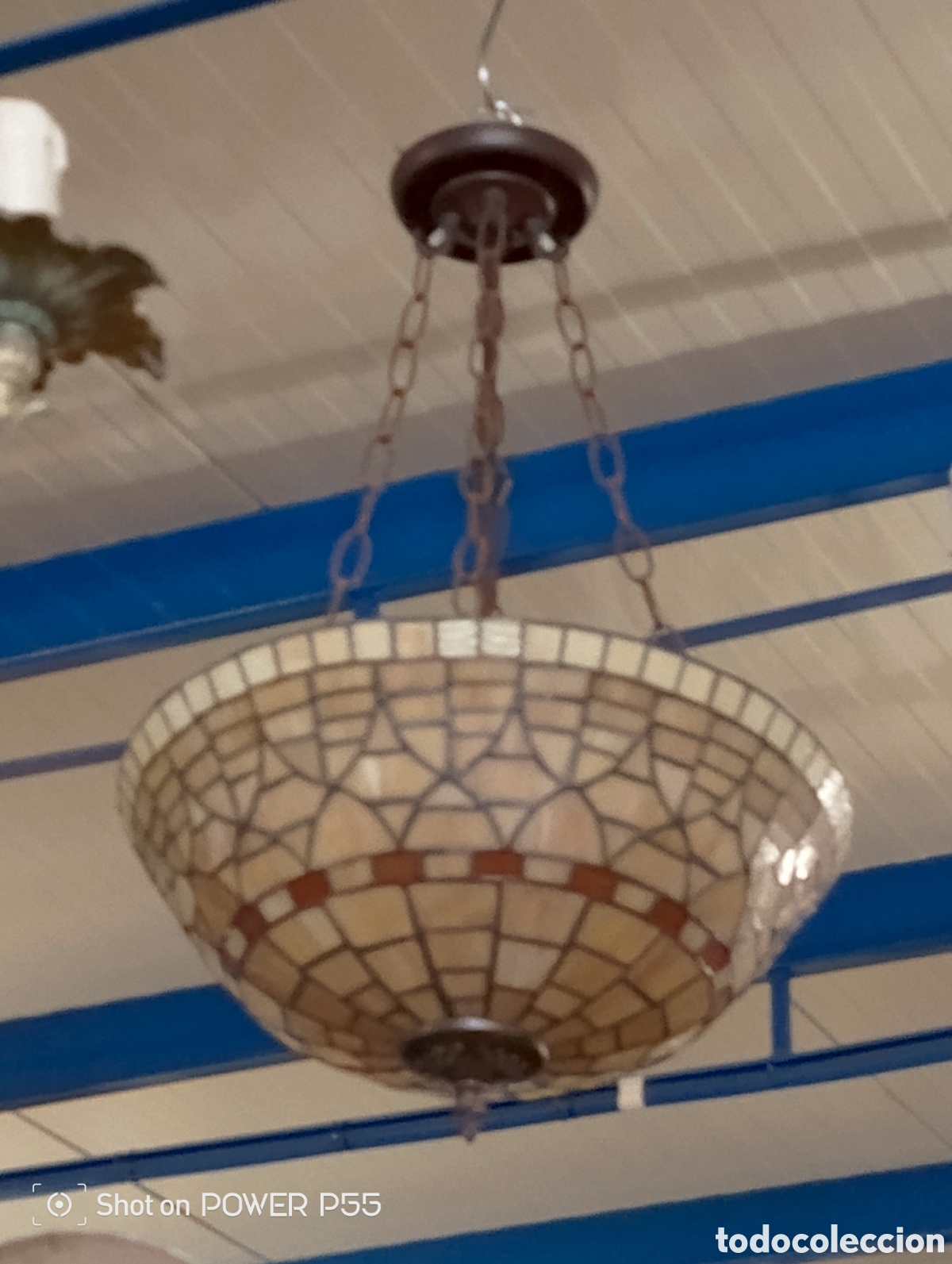 Vintage: L&aacute;mpara de techo tipo tiffany