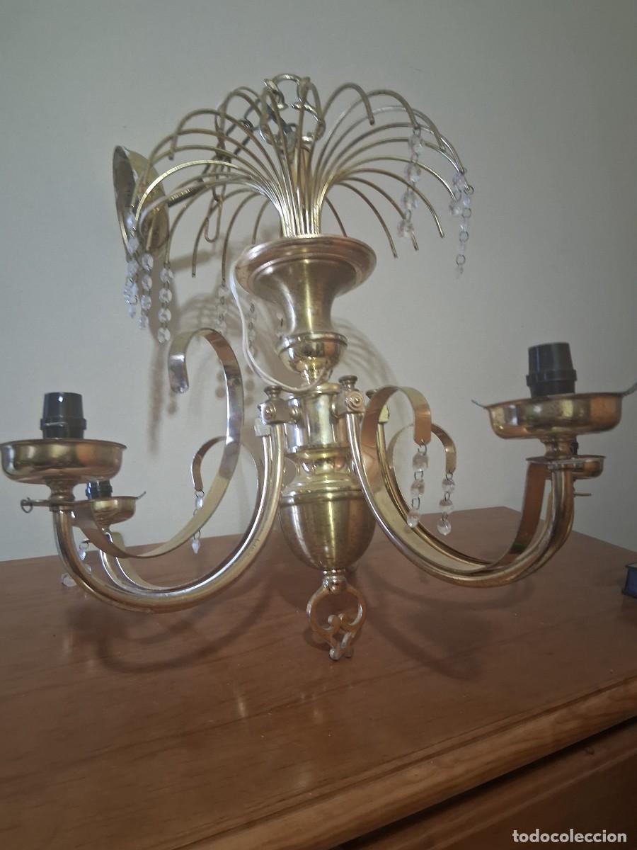 Vintage: Lampara de laton y metal dorado - Foto 1