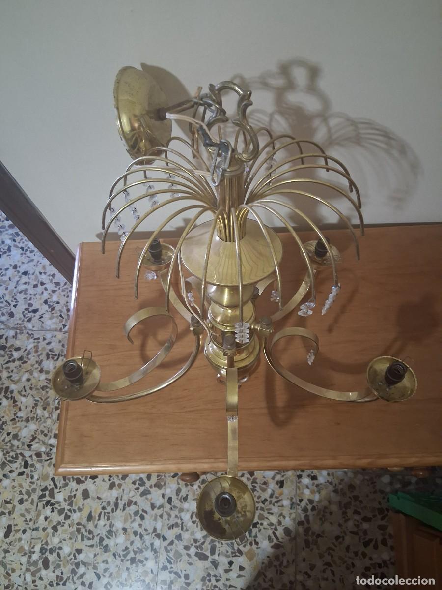 Vintage: Lampara de laton y metal dorado - Foto 2