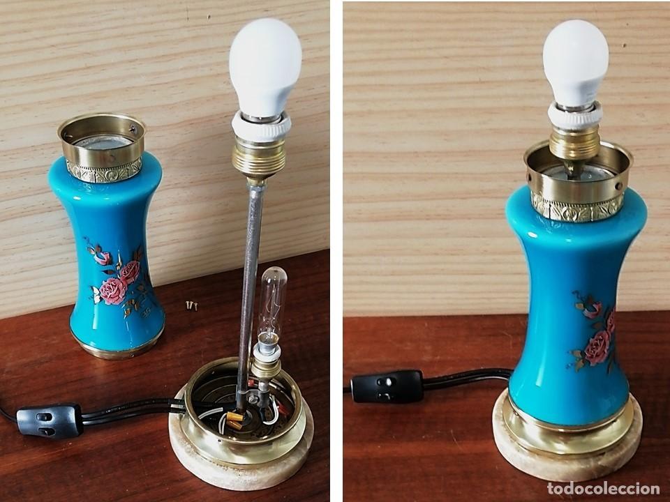 Vintage: L&Aacute;MPARA ROM&Aacute;NTICA DE DOBLE ILUMINACI&Oacute;N - Foto 1