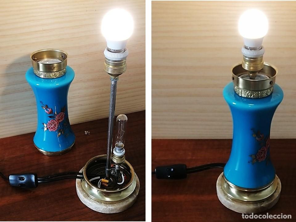Vintage: L&Aacute;MPARA ROM&Aacute;NTICA DE DOBLE ILUMINACI&Oacute;N - Foto 2