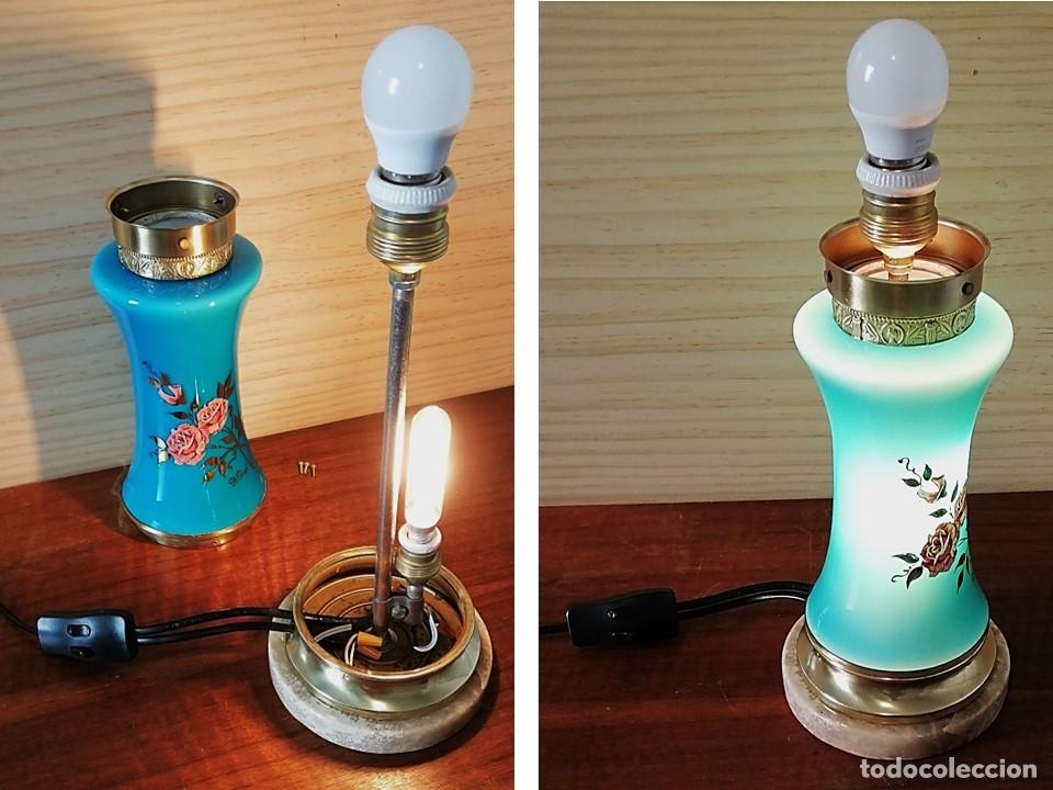 Vintage: L&Aacute;MPARA ROM&Aacute;NTICA DE DOBLE ILUMINACI&Oacute;N - Foto 3