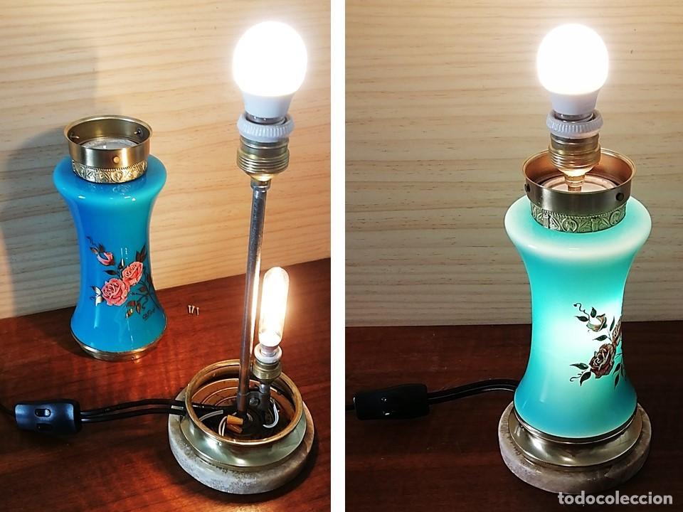 Vintage: L&Aacute;MPARA ROM&Aacute;NTICA DE DOBLE ILUMINACI&Oacute;N - Foto 4