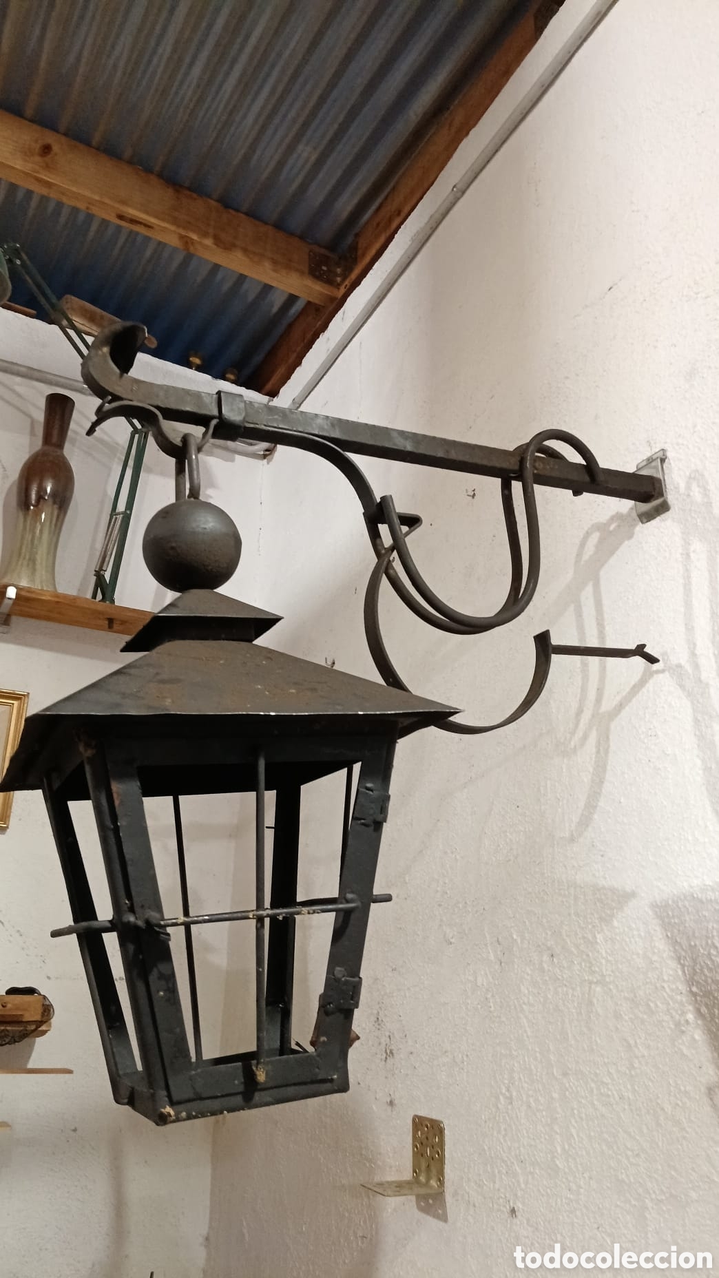 Vintage: Farola de hierro forjado